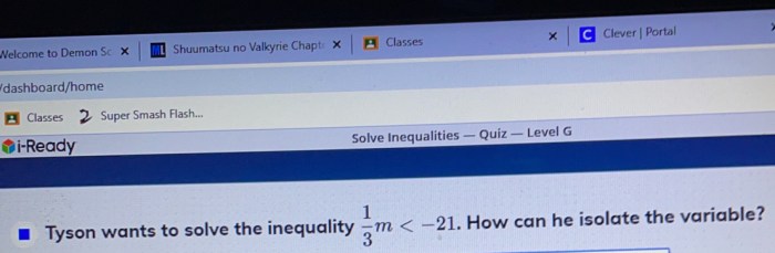 Tyson wants to solve the inequality