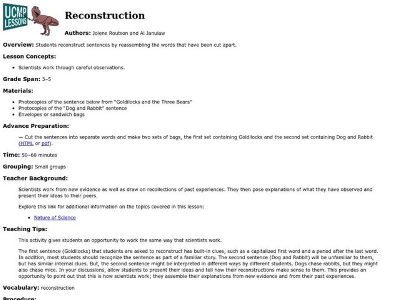 Reconstruction lesson plans 8th grade