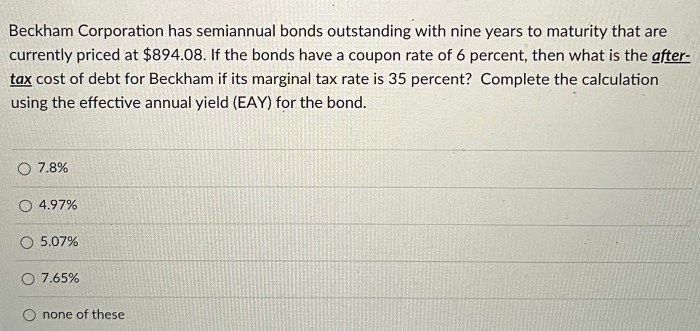 Bellamee inc has semiannual bonds